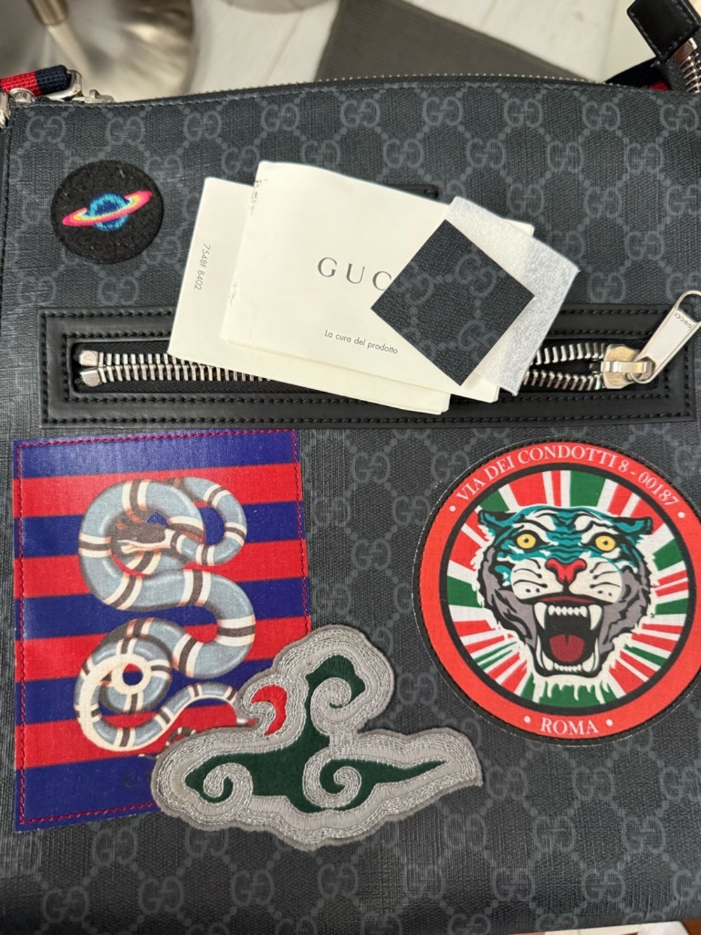 Pristine Condition Gucci Black Canvas Messenger Bag - Picture 9 of 9